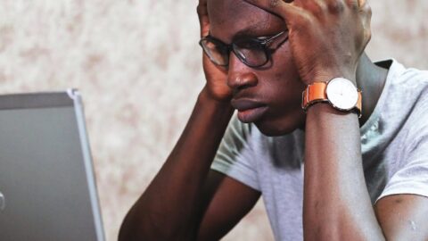 man working using a laptop